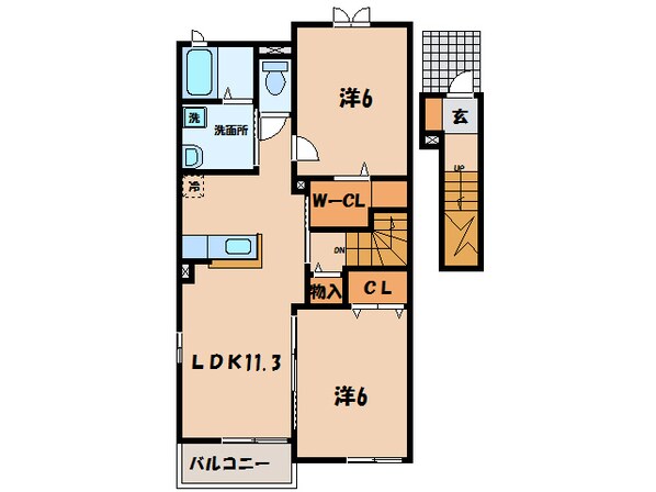 西尾口駅 徒歩18分 2階の物件間取画像